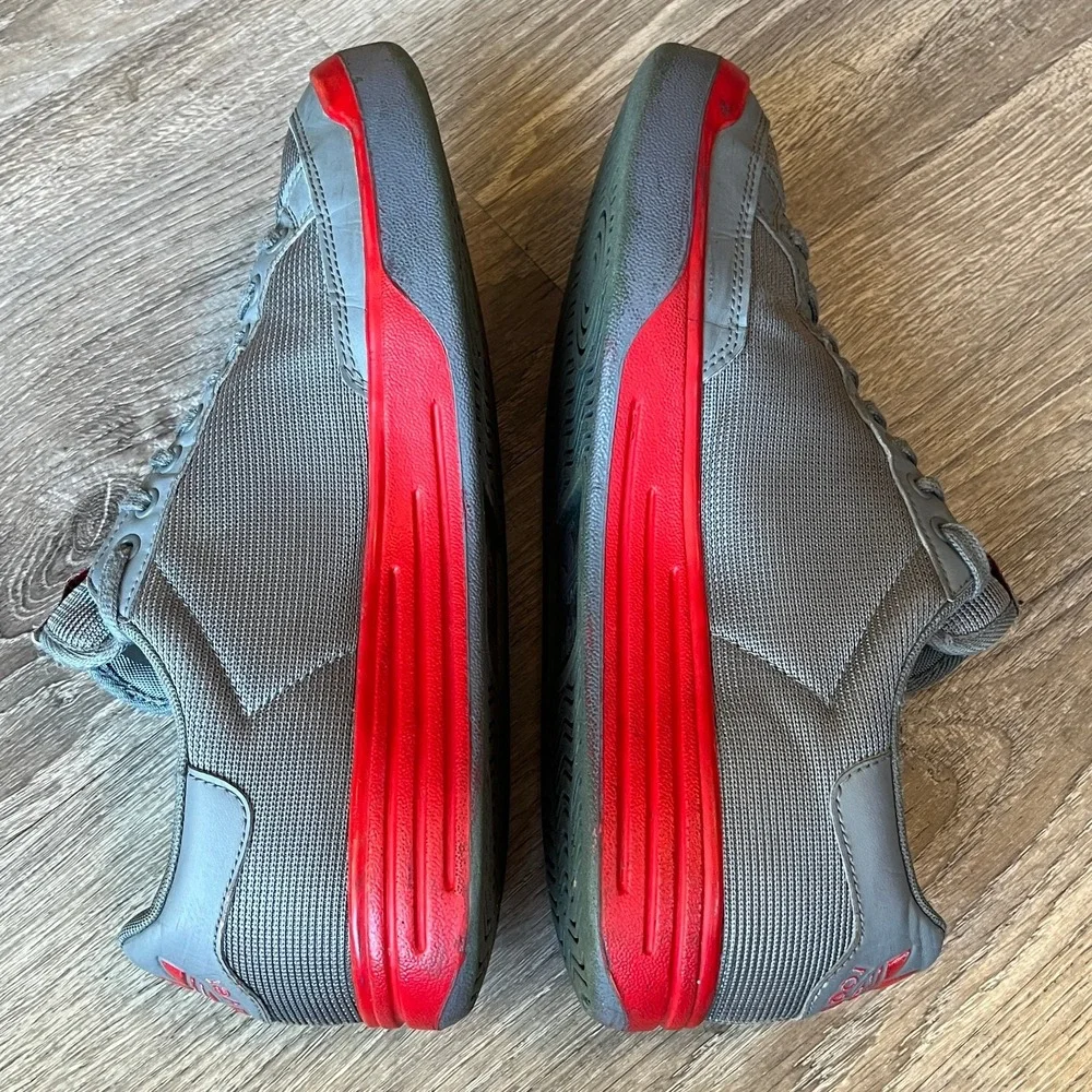 Adidas Rod Laver Tennis Shoes Gray Red Mens 8.5 Womens 9.5 UK 8 EU 42 - Picture 4 of 10